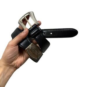 VTG Fossil Womens Small Black‎ Leather Belt